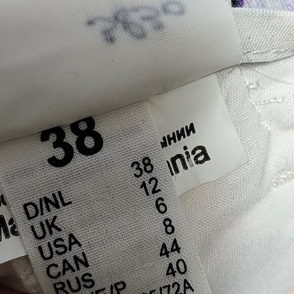 Zerres Orange Stripe Colorful Floral Print High Rise Capri Pants - Picture 7 of 8